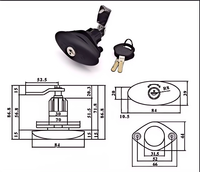 Serrure de porte de bagage modifiée à traction, poignée ovale, serrure à cylindre en nylon scellée pour cabine, casier et compartiment