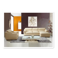 Ensemble de 3 fauteuils et canapé en cuir synthétique blanc, style moderne et simple, pour salon, hôtel, maison, bureau