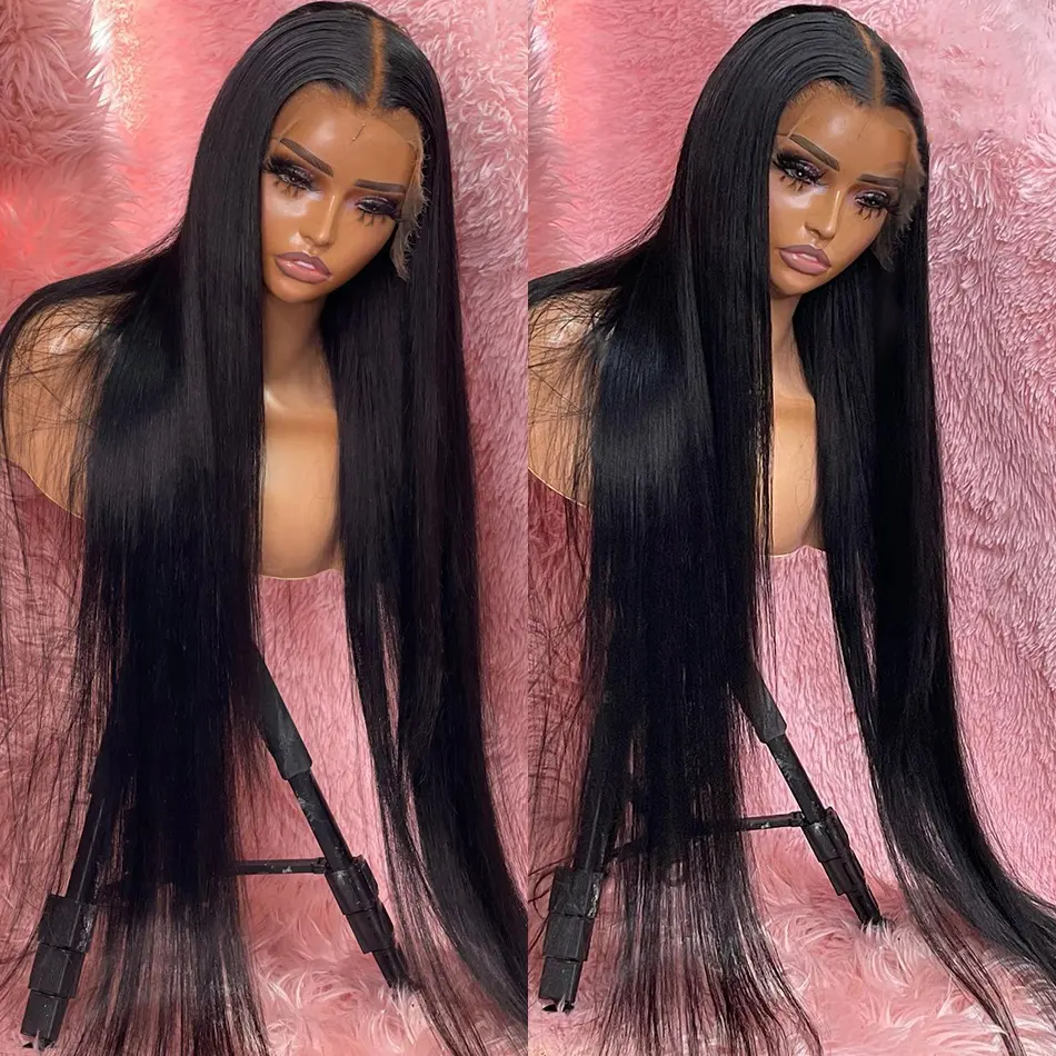 30 40 Inch Wig Wholesale Human Hair Vendors Transparent Swiss Lace Wigs Long Hair 30 Inch Straight Human Hair Wig HD Lace Front