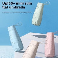 Mini parapluie de voyage pour sac à main avec étui, petit parapluie compact anti-UV, léger, minuscule parapluie de poche personnalisable
