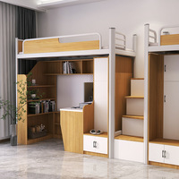 Combinaison de tables supérieure et inférieure au design métallique moderne, lit souple pour chambre à coucher, idéal pour étudiants, employés, dortoirs, usines, appartements