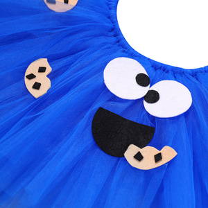 Kostum pesta Cosplay Cookie Monster <span class=keywords><strong>coklat</strong></span> lucu lucu lucu anak perempuan rok <span class=keywords><strong>Tutu</strong></span> Tulle Puffy ikat kepala kostum pesta lucu anak perempuan - Product Image 5