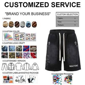 Custom Logo High Street Athletic Basketball Shorts 100% Cotton Premium Heavyweight Breathable Eco-Friendly Men Summer Gym - Product Image 3