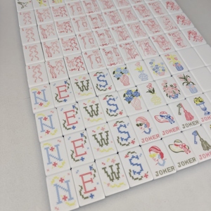 Fichas de Mahjong Americanas Plegables Portátiles de Lujo Personalizadas de 3 Capas con Diseño Acrílico Grabado Estilo Azul de Miss Darling - Product Image 3