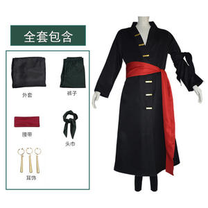 Disfraz de Cosplay de Roronoa, <span class=keywords><strong>Kimono</strong></span> de Anime, Túnica de Zoro, Uniforme, Atuendo de Halloween <span class=keywords><strong>con</strong></span> Pendientes para Comic <span class=keywords><strong>Con</strong></span> - Product Image 5