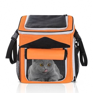 Portable extensible respirant maille amovible tapis transporteur pour animaux de compagnie fronde sac à dos petits chats et chiens pour l'équitation à vélo - Product Image 5