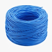 Câble réseau UTP CAT 6 en plastique massif de 305 m, 250 MHz, bobine bleue pour réseaux de données intérieurs