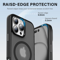 Coque de téléphone magnétique à charge sans fil anti-choc givrée et transparente pour iPhone 16 Pro Max et 16 Plus