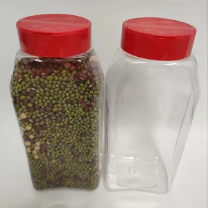 थोक रसोई लाल 32oz प्लास्टिक मसाला जार 1000ml प्लास्टिक नमक और काली मिर्च प्रकार के बरतन