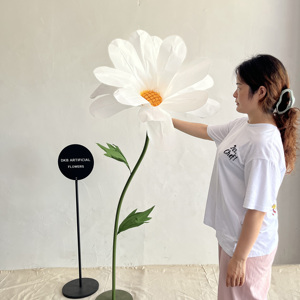 DKB nuevo diseño papel grande crisantemo Floral telón de fondo Flor de Papel gigante Artificial para decoraciones de arco de eventos de boda - Product Image 4