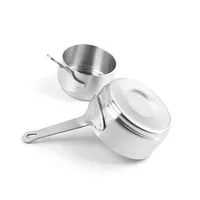 Casserole en acier inoxydable antiadhésive avec poignée pour réchauffer le lait, cuisiner le porridge et les nouilles