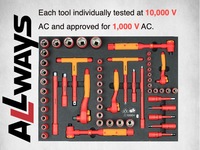 ALLWAYSTOOLS Professionnel 1000v 3/8 ''Isolé 2 Couches Type E Socket VDE Outils à Main avec Support OEM