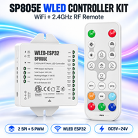 Kit de Contrôleur LED WiFi 2.4G RF ESP32 BTF-LIGHTING SP805E avec Télécommande RW4 DC5V 12V 24V pour Bande LED SPI PWM RGB RGBW RGBCCT