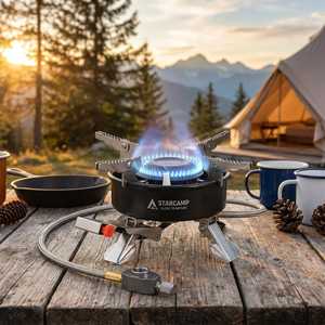 Réchaud à <span class=keywords><strong>gaz</strong></span> pliable en acier ultra-léger <span class=keywords><strong>et</strong></span> portable pour le camping <span class=keywords><strong>et</strong></span> les pique-niques en plein air. Réchaud à <span class=keywords><strong>gaz</strong></span> <span class=keywords><strong>butane</strong></span> durable à brûleur unique. - Product Image 2