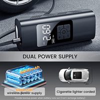 Compresseur d'air pour voiture HF2066 en gros, mini gonfleur de pneus multifonction, moteur puissant, haute puissance, pompe à air numérique à LED automatique
