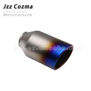 Embout d'échappement universel en acier inoxydable de 2 po avec entrée de 3,5 po, coupe angulaire, sortie simple, finition sablée - Product Image 3