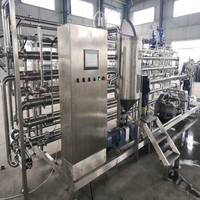 Sterilisator UHT Tabung dalam Tabung Empat Lapis Otomatis dengan Motor PLC Baja Tahan Karat untuk Pasta Tomat dan Selai dengan Viskositas Tinggi