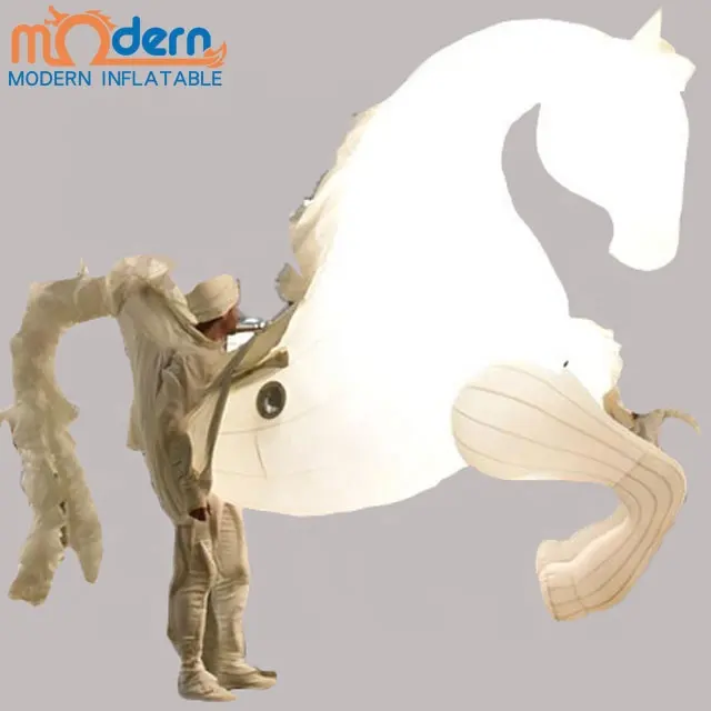 festival party props outdoor parade moving LED lighting inflatable unicorn horse costume for sale