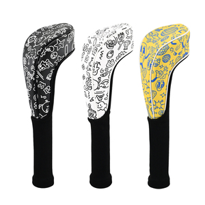 ปลอกคลุมหัวไม้กอล์ฟลายพิมพ์ ปลอกคลุมไดรเวอร์ ไม้แฟร์เวย์ ไม้ไฮบริด พัตเตอร์ ปลอกคลุมหัวไม้ PU พร้อมผ้าถัก - Product Image 4