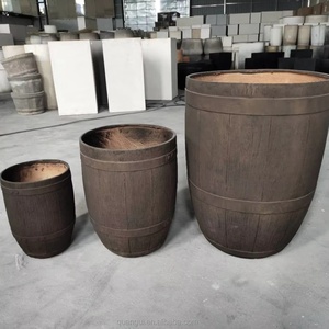 ชุดดอกไม้ประดิษฐ์ขนาดใหญ่ คุณภาพสูง ทันสมัย ทนทาน เป็นมิตรกับสิ่งแวดล้อม น้ำหนักเบา พร้อมกระถางดอกไม้ไฟเบอร์สโตนสไตล์ยุโรป ขนาด 35 ลิตร สำหรับวางบนพื้น - Product Image 1