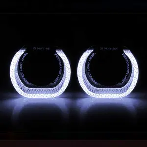 2pcs Angel Eyes Halo Rings Crystal Lamp Mask Tuning For Car Headlight Bi Led Lens 3 inch Universal Auto Headlight