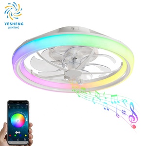 XD274 RGB <strong>Ceiling</strong> Fans <strong>with</strong> <strong>Lights</strong> and Remote, LED Fan <strong>Light</strong> <strong>with</strong> <strong>Speaker</strong>, Stepless Dimmable and 6 Speeds - Product Image 1