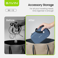 Sac de rangement pour accessoires électroniques de voyage portable en peluche imperméable avec fermeture éclair BAVIN BE12 Eva
