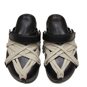 Ricks Premium Designer Sandals For Men Luxury Brand SlipOn Mules Unisex Fashion Hollywood Style Comfortable Black <b>Slide</b> Slippers - Product Image 5
