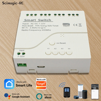 E0904 Fonctionne avec le relais Tuya, module d'interrupteur intelligent 4 canaux, 7-32V RF 433 Radio, sans télécommande USB, compatible avec Alexa Google Home