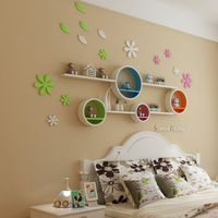 Décoration moderne suspendue en bois Accessoires pour la maison Organisateur 4 cubes carrés Intersection Étagère murale flottante