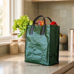 Bolsa de Compras de HDPE de Alta Calidad con Doble Asa |   Bolsa de Compras Reutilizable y Plegable con Diseño Personalizado, Resistente para Uso Diario, 32x18x40cm - Product Image 1