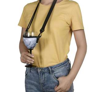 Многоразовый экологически чистый изолированный держатель для бокала для шампанского, виски, бокал для вина, чехол с шнуром, подходит для бокалов 200-500 мл - Product Image 2