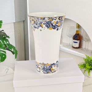 Vase en céramique bleu hydrangea de luxe fait à la main, design européen américain, écologique, peinture sous glaçure moderne, décoration de jardin d'intérieur, cadeau - Product Image 3