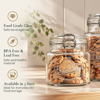 Set di 3 Barattoli in Vetro Ermetici con Coperchio a Filo Metallico, Contenitori Trasparenti per Alimenti, Cereali, Riso, Stoviglie OEM