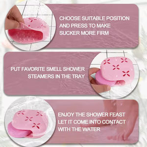 Support de plateau en silicone pour la maison avec ventouse, accessoires de douche, récipient diffuseur pour salle de bain et chambre - Product Image 3