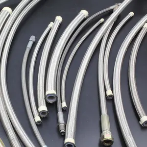 Braided PTFE Hose High Pressure Smooth Bore PTFE Hose Flexible Anti-Corrosive Corrugated PTFE Tube Brake Hose Fuel Line