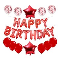 Vente en gros de ballons colorés de 16 pouces joyeux anniversaire en aluminium pour décorations de fête