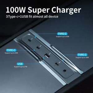 แท่นชาร์จเร็วสำหรับเทสลารุ่น3 2024 100W แท่นชาร์จซูเปอร์ชาร์จอุปกรณ์ตกแต่งภายในของเทสลา - Product Image 2