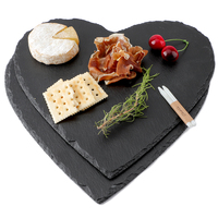 Assiette de service en ardoise en forme de cœur, écologique et luxueuse, pour la Saint-Valentin, la maison, le restaurant, le bar, 2025