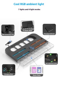 Консоль держатель для хранения Зарядное устройство Док-станция HBS-2804 для Nintendo Switch 2 Консоль зарядная подставка база RGB огни J-CON геймпад - Product Image 6