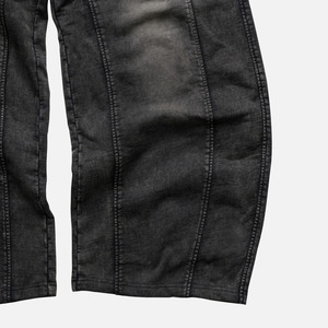 กางเกงยีนส์ทรงหลวมสีน้ำตาลเข้มแบบ Crosshair Washed ผ้าเดนิม 100% ขากว้าง มีเชือกผูก เอวสม็อค สไตล์สตรีทแวร์สำหรับผู้ชาย - Product Image 6