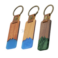 36 Porte-clés en bois motif vague océanique en vrac : Porte-clés thème marin en résine bleue et bois - Cadeaux et souvenirs pour fêtes estivales à la plage