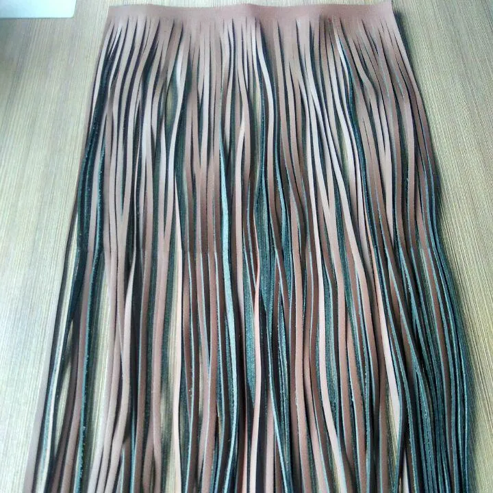 high quality colorful fringe trim decorative synthetic faux leather fringe tassel brown long leather fringe trim for bag