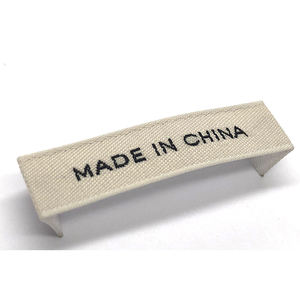 Étiquette de cou de vêtements tissée en Damask, haute densité, durable, Design de vêtements, marque de mode de luxe, drapeau, étiquette CO - Product Image 6