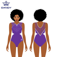 Justaucorps de danse personnalisé Dandy de haute qualité brillant Justaucorps de gymnastique noir pour fille sexy