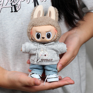 Conjunto de Ropa para Muñeca Labubu, Sudadera con Diseño de Conejo Gris, para Niños de 8 a 13 Años, Accesorios de Peluche Unisex - Product Image 1