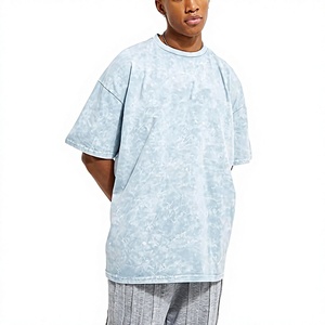 Camiseta Oversize Tie-Dye de Manga Corta con Cuello Redondo, Estilo Casual de Algodón Tejido, Color Sólido Gris, con Aspecto de Pantalón - Product Image 6