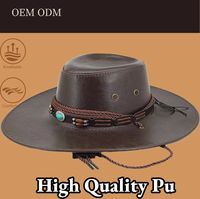 Vente en gros Chapeaux classiques ethniques avec boucle en cuir pour filles Chapeaux de cow-boy en cuir PU Fabricant d'accessoires pour hommes et femmes