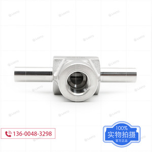 อะแดปเตอร์เชื่อมต่อท่อรูปตัวที สแตนเลส 316L เกลียวใน NPT 1/4 สำหรับเกจวัดแรงดันแก๊ส - Product Image 2
