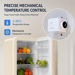 Enfriador de <span class=keywords><strong>Vino</strong></span> Vinopro Retro de Una Sola Zona, Enfriadores de Bebidas, Refrigerador Retro de Arco Circular con Estantes de Vidrio - Product Image 6